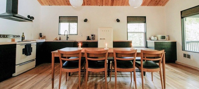 Midcentury gem with hot tub nestled in the forest